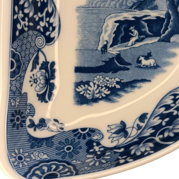 Spode Blue Italian Divided Serving Dish Oval Blue and white - Picture 7 of 8